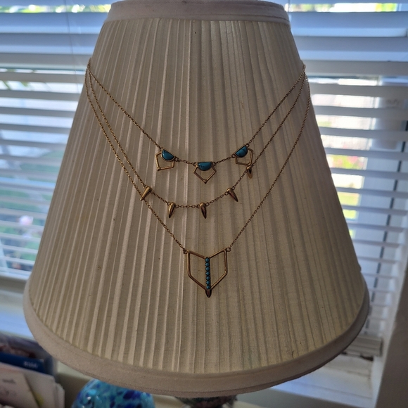 Stella & Dot Jewelry - Stella & Dot Triple Turquoise & Gold Reversible Necklace
